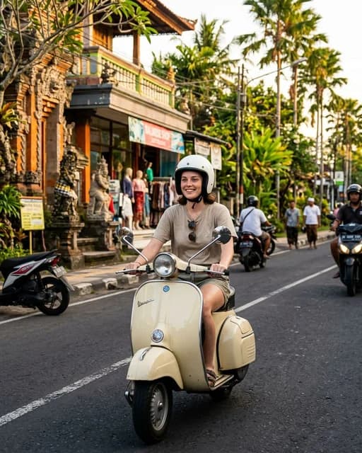 Scooter Through Ubud